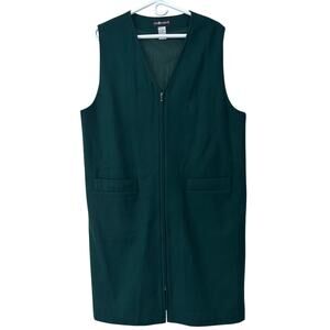 Vintage Sag Harbor wool full zip jumper dress midi Cottagecore 90s Lagenlook XL